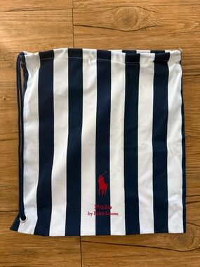 Polo Ralph Lauren Striped Dust Bag | Navy & White Drawstring Storage Pouch